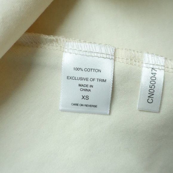 New York & Company Fit & Flare Dress Womens Size XS Cream Round Neck Trim Cotton - Picture 7 of 9